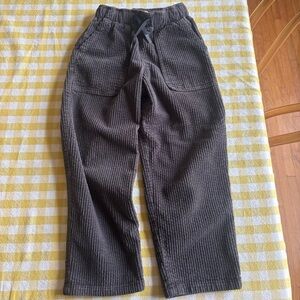 Zara Charcoal Navy Corduroy Pants Boys size 6 elastic waist winter fall